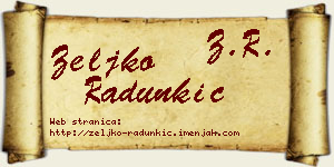 Željko Radunkić vizit kartica